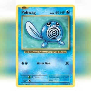 Poliwag Pokemon Card 🔥 60 HP 🟡 23/108